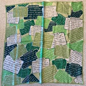 COACH Green Silk Scarf brand new condition genuine